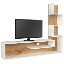 Σύνθεση Τηλεόρασης Metehan 0228142 149,5x29,5x120cm White-Oak