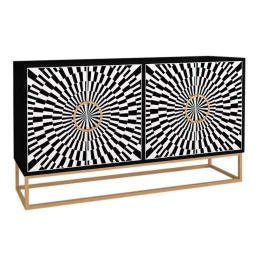 Μπουφές Gradel 0228208 150x35x83,6cm Black - White
