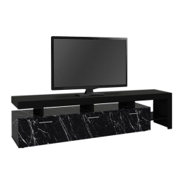Έπιπλο Τηλεόρασης Acnes 0242778 220x40x52cm Black - Black Marble Effect