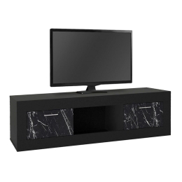 Έπιπλο Τηλεόρασης Davin 0242779 180x40x47cm Black - Black Marble Effect
