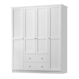 Ντουλάπα Ρούχων Emily 0235944 Τετράφυλλη 140x50x210cm White Τετράφυλλη