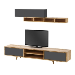 Σύνθετο Τηλεόρασης Serine 0235968 170x37x45cm Sapphire Oak - Anthracite