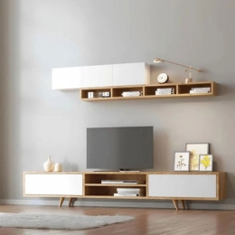 Σύνθεση Τηλεόρασης Serine 0255118 170x37x45cm White-Sapphire Oak