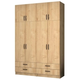 Ντουλάπα Τετράφυλλη Με Πατάρι Ricardo 0256549 160x51,8x240cm Sonoma Τετράφυλλη