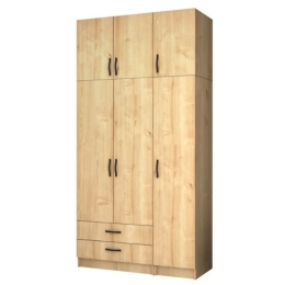 Ντουλάπα Τρίφυλλη Με Πατάρι Ricardo 0257183 120x51,8x240cm Sonoma Τρίφυλλη
