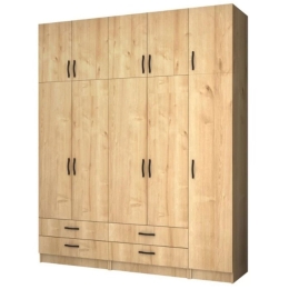 Ντουλάπα Πεντάφυλλη Με Πατάρι Ricardo 0257198 200x51,8x240cm Sonoma Πεντάφυλλη