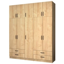 Ντουλάπα Πεντάφυλλη Με Πατάρι Ricardo 0257256 200x51,8x240cm Sonoma Πεντάφυλλη