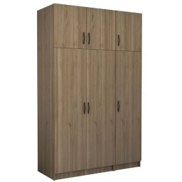 Ντουλάπα Τρίφυλλη Με Πατάρι Victoria 0260765 150x60x240cm Walnut Τρίφυλλη