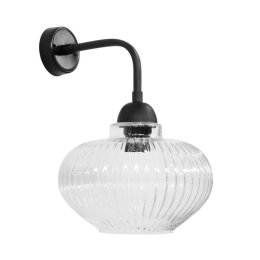Φωτιστικό Τοίχου - Απλίκα Rigato 02-0333 1/Ε27 Φ25x27x32cm Clear Heronia