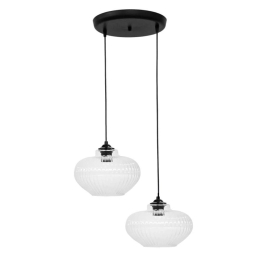 Φωτιστικό Οροφής Rigato 02-0336 2/Ε27 Φ36x82cm Clear Heronia