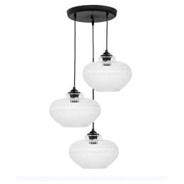 Φωτιστικό Οροφής Rigato 02-0339 Ανισόπεδο 3/Ε27 Φ36x82cm Clear Heronia