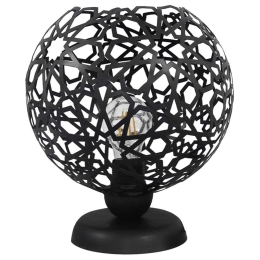 Φωτιστικό Επιτραπέζιο 09-0113 TL-07 Tunis Ε27 H28XΦ25cm Black Heronia Μέταλλο