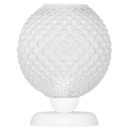 Φωτιστικό Επιτραπέζιο 09-0122 TL-07/5010 Ε27 Γυαλί Ball H26XΦ20cm White-Clear Heronia Μέταλλο,Γυαλί