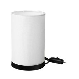 Φωτιστικό Επιτραπέζιο 14-0311 Tl-07/H-01 1/E27 Φ14x23,5cm Κυλινδρικό Αμπαζούρ White-Black Heronia Μέταλλο,Ύφασμα