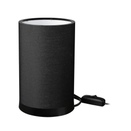 Φωτιστικό Επιτραπέζιο 14-0313 Tl-07/H-03 1/E27 Φ14x23,5cm Κυλινδρικό Αμπαζούρ Black Heronia Μέταλλο,Ύφασμα