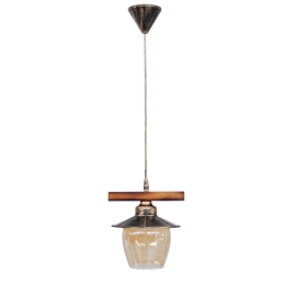 Φωτιστικό Οροφής R-98 Cable 30-0071 1/Ε27 Φ18,5x80cm Natural Wood Bronze-Honey Heronia