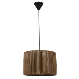 Φωτιστικό Οροφής Kyoto 31-1250 Φ30cm Brown-Black Heronia Μέταλλο,Bamboo