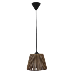Φωτιστικό Οροφής Cuba 31-1252 Φ20cm Brown-Black Heronia Μέταλλο,Bamboo