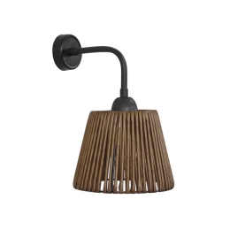 Φωτιστικό Τοίχου-Απλίκα Kyoto 31-1263 Φ20cm Brown-Black Heronia Μέταλλο,Bamboo