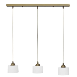 Φωτιστικό Οροφής - Ράγα Drum 35-0083 3/E14 80x14x85cm White-Gold Heronia Μέταλλο
