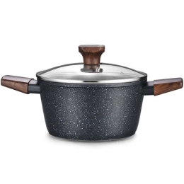 Κατσαρόλα Αντικολλητική Indigo HS00150124 Φ24x10,8cm Brown-Black Max Home 24cm Αλουμίνιο