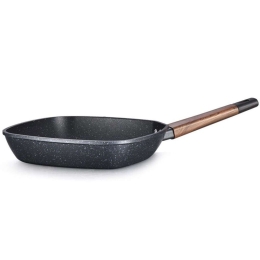 Τηγάνι - Γκριλιέρα Αντικολλητική Indigo HS00160628 28x28x4,5cm Brown-Black Max Home 28cm Αλουμίνιο