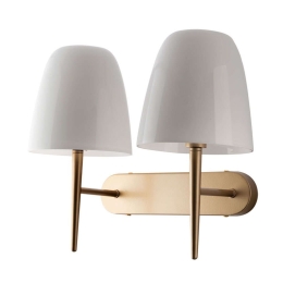 Φωτιστικό Τοίχου - Απλίκα Ares I-ARES-AP2-BCO 2xE14 42x33,7cm White Luce Ambiente Design Γυαλί