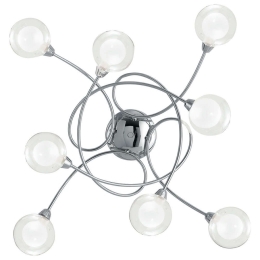 Φωτιστικό Οροφής - Πλαφονιέρα Blog I-BLOG-PL8 8xG9 66x20cm Chrome Luce Ambiente Design Μέταλλο,Γυαλί
