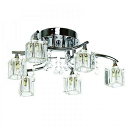 Φωτιστικό Οροφής 6120-6/Φ 54x20cm 6xG9 Chrome Inlight Μέταλλο,Γυαλί
