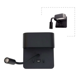 Φωτιστικό Τοίχου - Απλίκα 43036 16x18cm Led 9W 3000K Black Inlight
