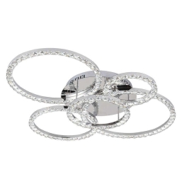 Φωτιστικό Οροφής-Πλαφονιέρα Led 6038 80x60cm 5800Lm Chrome Inlight Κρύσταλλο,Μέταλλο
