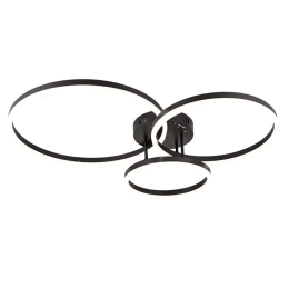Φωτιστικό Οροφής 6094-A Led Dimmable Φ95cm 7500Lm 75W 3CCT Black Inlight