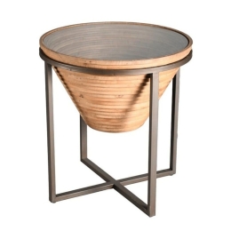 Τραπεζάκι Βοηθητικό JAM105 65x65x66cm Clear-Brown Espiel
