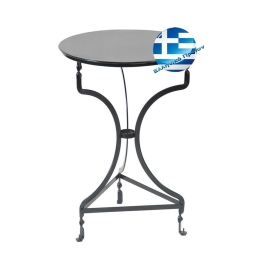 Τραπέζι Καφενείου 155504 Γαλβανιζέ Black Φ 50X72 cm