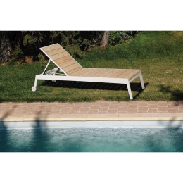 Ξαπλώστρα Μεταλλική Με Ξύλο Πεύκο 192x60x35 191525 White