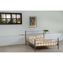 Κρεβάτι Μεταλλικό Ευριδίκη Διπλό 148x198 191545 Grey Διπλό Μέταλλο