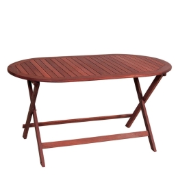 Τραπέζι Οβάλ Πτυσσόμενο 203476 Brown Red 80x140x75cm