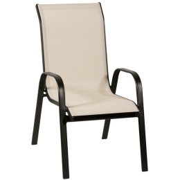 Πολυθρόνα Μεταλλική Στοιβαζόμενη 21092 BLACK 55x65x95cm Black-Beige