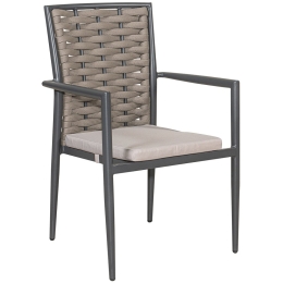 Πολυθρόνα Αλουμινίου Με Σχοινί 223886 56x56x89cm Beige-Grey