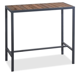 Τραπέζι Μπαρ Με Ξύλο 223908 116x50x106cm Grey-Natural