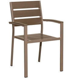 Πολυθρόνα Αλουμινίου Με Polywood 223917 57x58x88cm Taupe-Brown