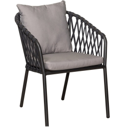 Πολυθρόνα Αλουμινίου Victorian 223920 57x67x77cm Black-Beige