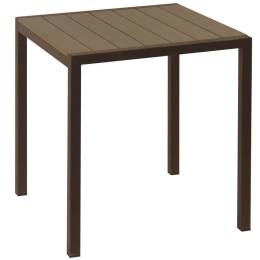 Τραπέζι Αλουμινίου Mε Polywood 223934 68x68x72cm Brown