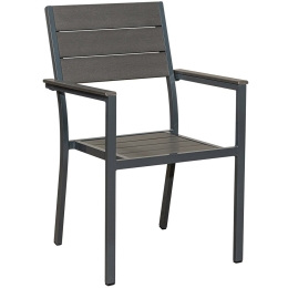 Πολυθρόνα Αλουμινίου Με Polywood 223937 56x54x90cm Grey