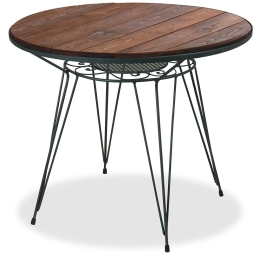 Τραπέζι Στρογγυλό Με Ξύλο 223945 80x75cm Natural-Black
