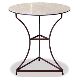 Τραπέζι Στρογγυλό Γαλβανισμένο Hpl 22484 60x74cm Beige