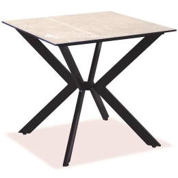 Τραπέζι Τετράγωνο Αλουμινίου Hpl 22492 80x80x75cm Beige-Black