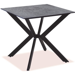 Τραπέζι Τετράγωνο Αλουμινίου Hpl 22496 70x70x75cm Black-Grey