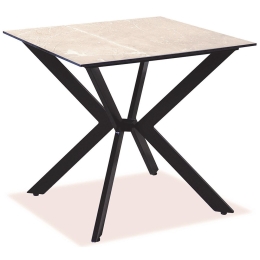 Τραπέζι Τετράγωνο Αλουμινίου Hpl 22497 70x70x75cm Beige-Black