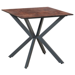 Τραπέζι Τετράγωνο Αλουμινίου Hpl 22498 70x70x75cm Brown-Grey